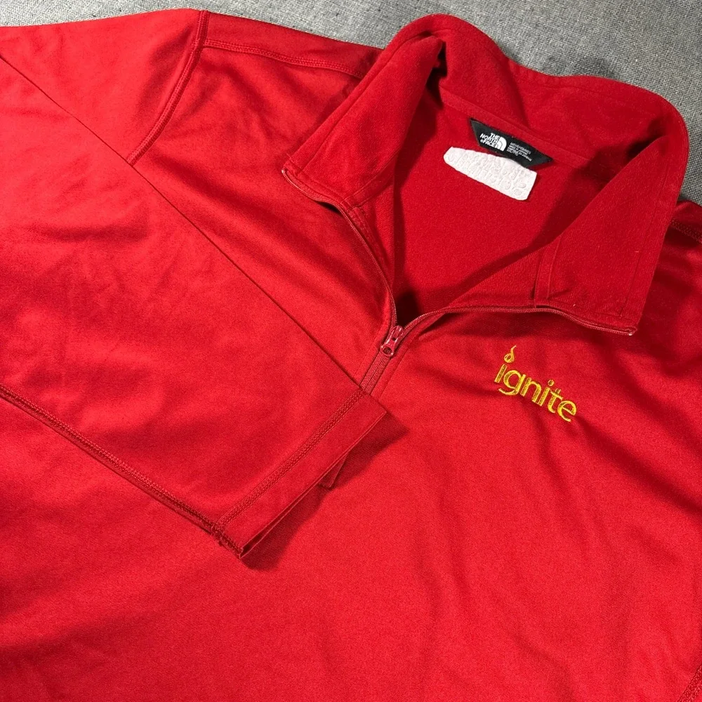 The North Face Quarter Zip Pullover Mens 2XL Red‎ Lightweight NF0A3LHB Stretch
